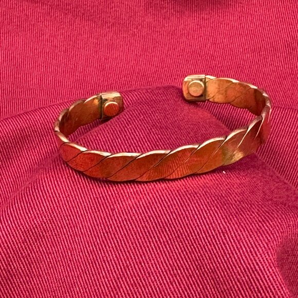 Copper Braided Medical Cuff Bracelet - Picture 1 of 12